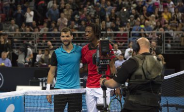 Grigor Dimitrov Monfils demonstrasyon bir maçta mağlup olarak vardır