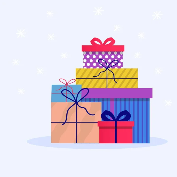 Tarjeta Felicitación Con Regalos Decorados Regalos — Vector de stock