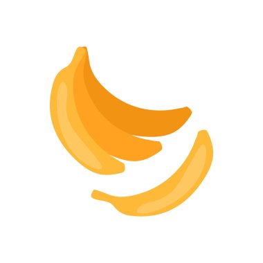 Beyaz arka planda izole edilmiş yaz muzu. Kek meyvesi. Doğal tropikal narenciye. Vejetaryen mutfak görevlisi organik meyve ya da vejetaryen yemeği çizerdi. Vektör eğilimli simge illüstrasyonu