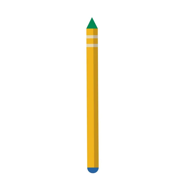Drewniana Ikona Ołówka Izolowana Białym Tle Wektor Płaska Ilustracja — Wektor stockowy
