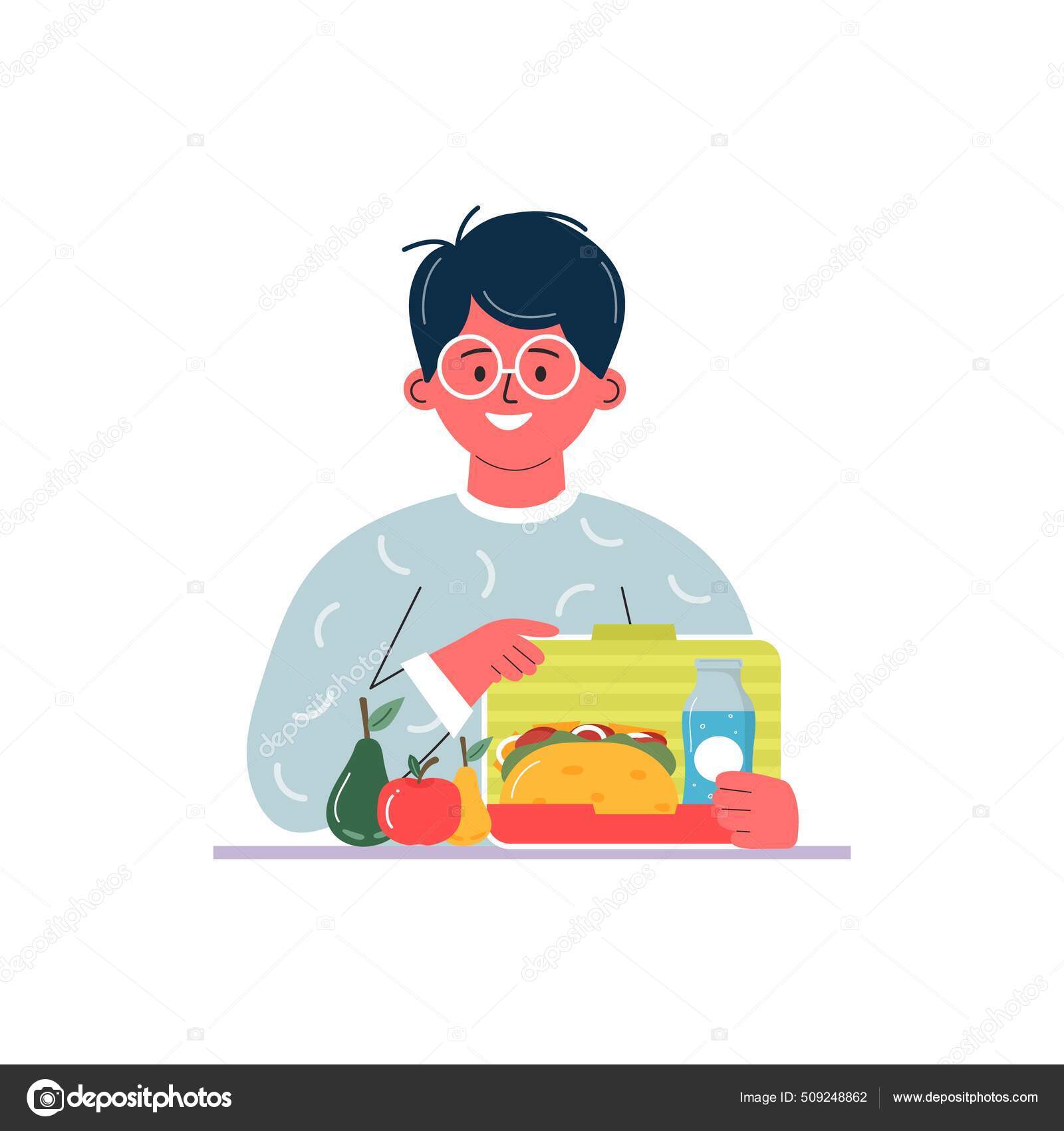 Boys Having Breakfast Lunch Meals Kids People Eating Drinking Diverse Stock  Vector by ©TanyaSun 509248862, image size:1600x1700