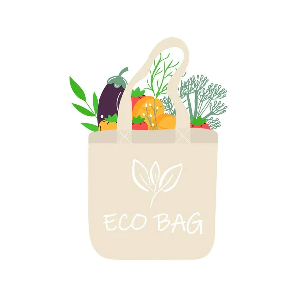 Βαμβάκι Eco Shopping Net Λαχανικά Φρούτα Και Υγιεινά Ποτά Γαλακτοκομικά — Διανυσματικό Αρχείο