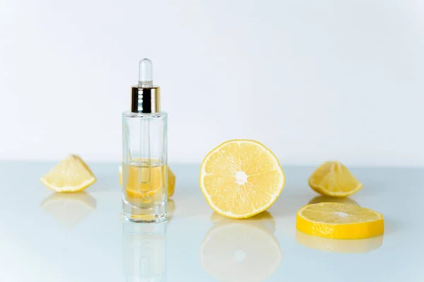 Suero Facial Con Limón Helado Cosmético Con Limón Vitamina Para — Foto de Stock