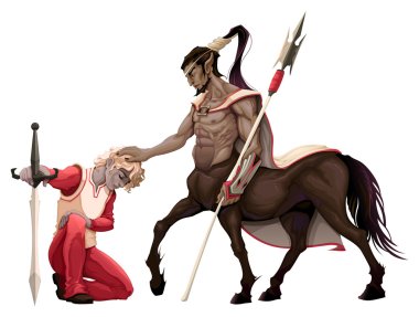 Humility. The prince with the centaur.  clipart