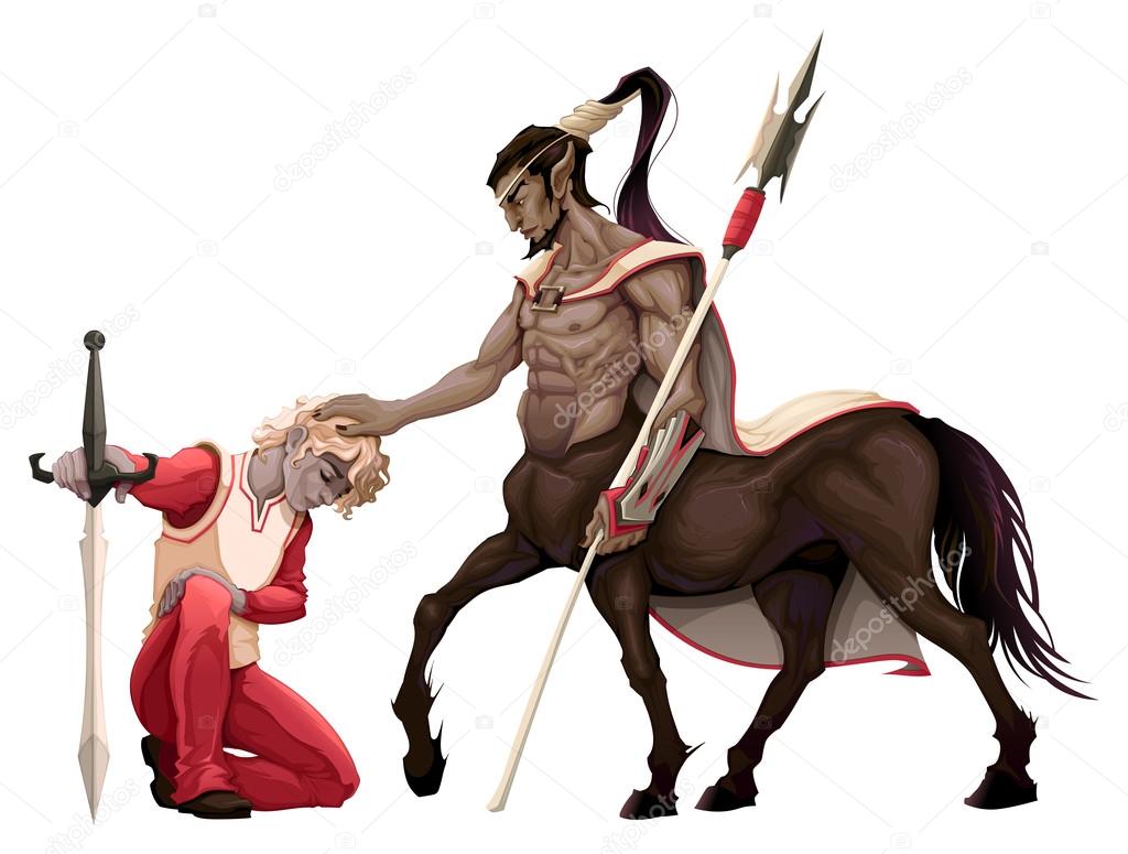 Humility. The prince with the centaur. 