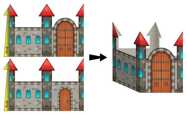 Construindo o Castelo de Papel — Vetor de Stock