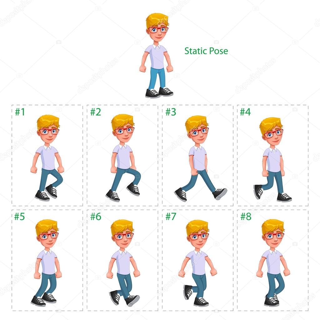 Cartoon walking animation Vector Art Stock Images | Depositphotos Cartoon walking animation Vector Art Stock Images | Depositphotos