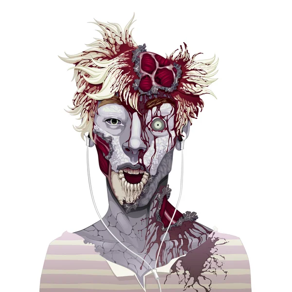 Portrait zombie — Image vectorielle