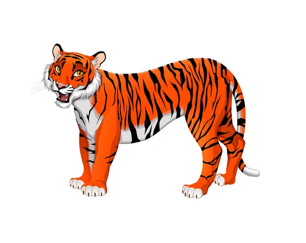 Tigre de dibujos animados rojo — Vector de stock