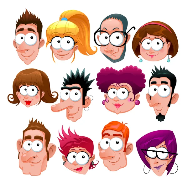 Funny faces — Stock Vector