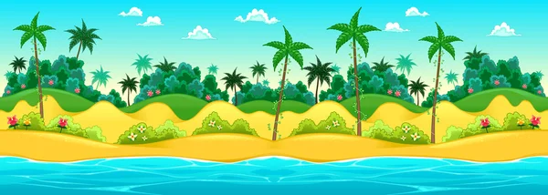 Paisaje en la orilla del mar — Vector de stock