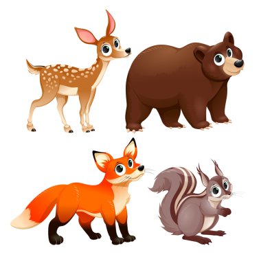 Funny animals of the wood