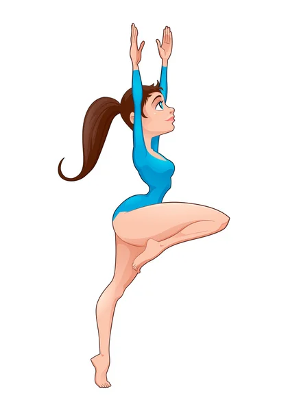 Young dancer or artistic gymnast — Stock Vector