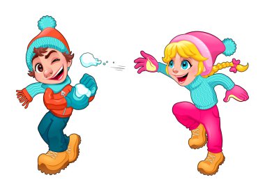 Kar ile oynayan çocuklar