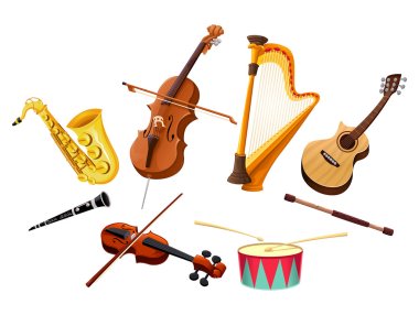 Cartoon musical instruments clipart