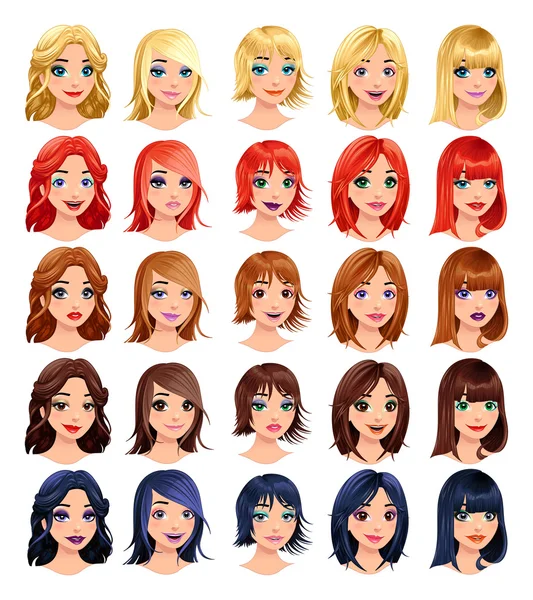 Avatars féminins mode — Image vectorielle