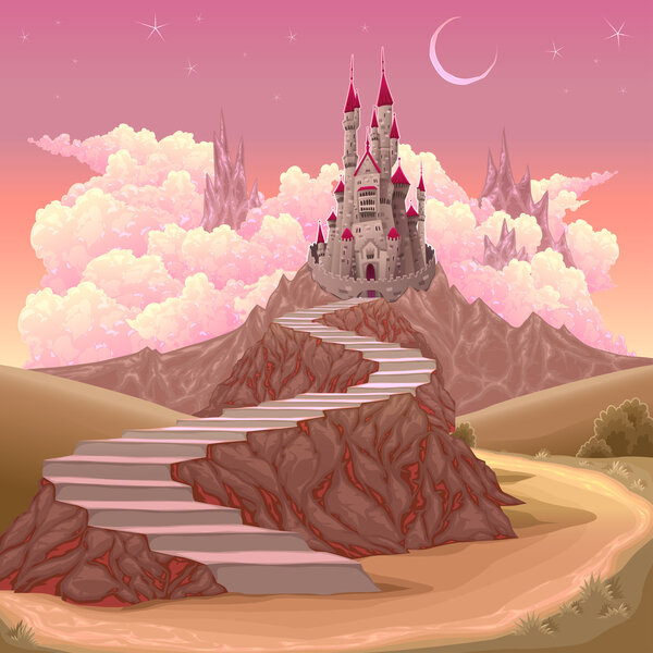 Fantasy landscape with castle