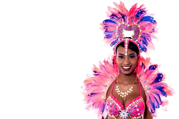 Samba danseres in Carnaval kostuum — Stockfoto