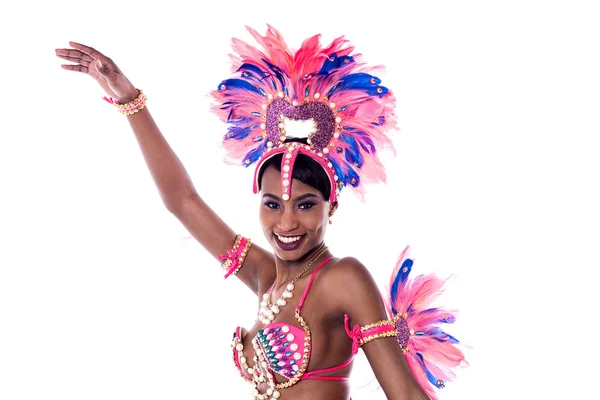 Samba danseres in Carnaval kostuum — Stockfoto