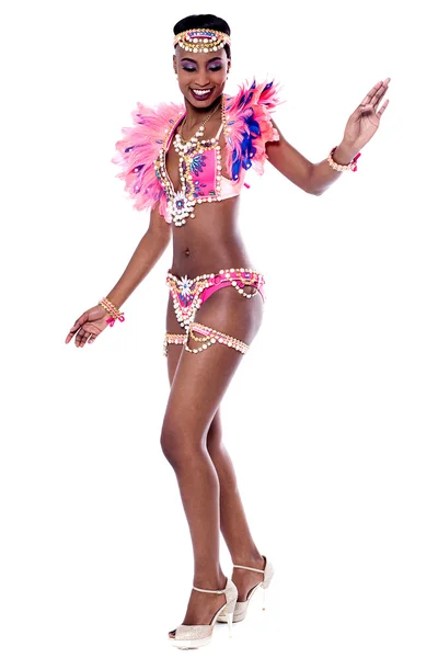 Samba danseres in Carnaval kostuum — Stockfoto