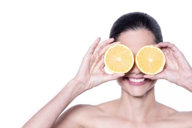 Kadın holding adet portakal