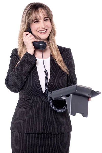 Telefondaki iş kadını. — Stok fotoğraf