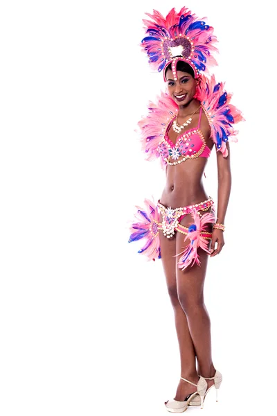 Female samba dancer in carnival costume — Stock Photo, Image