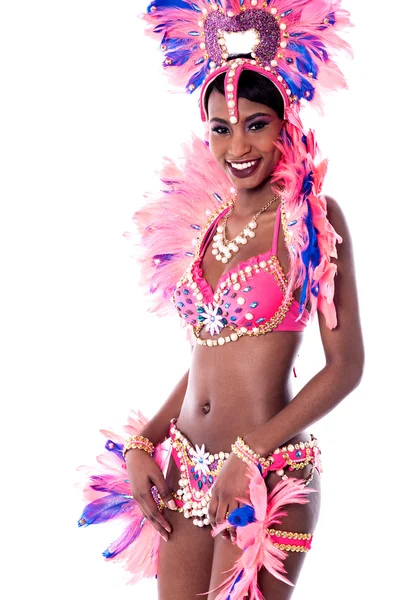 Female samba dancer in carnival costume — Stock Photo, Image