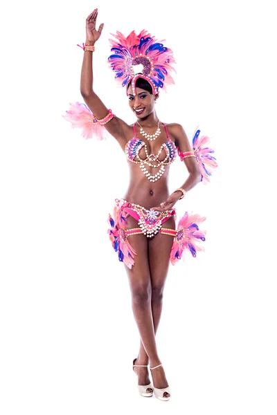 Samice samba tanečnice v karnevalový kostým — Stock fotografie