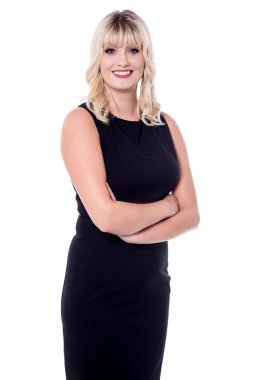 siyah kolsuz elbise genç bayan