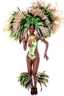 Karnaval kostüm giyen kadın samba dansçısı