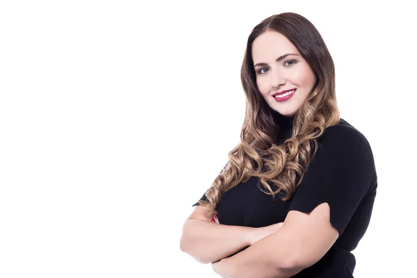 Confident woman with crossed arms — Stock Photo, Image