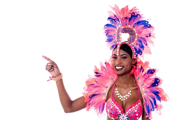 Female samba dancer in carnival costume — Stock Photo, Image