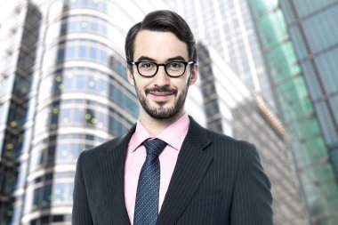 Yakışıklı zarif iş adamı gözlük 