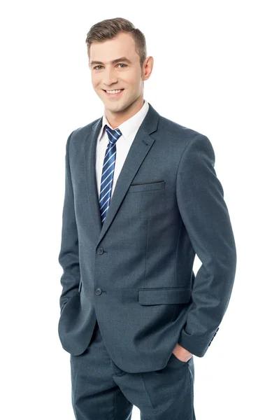 Happy smiling business man, isolated on white — Stock Photo, Image