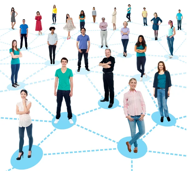 Redes de personas diversificadas — Foto de Stock