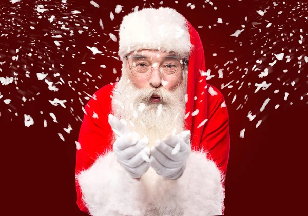 Santa claus zvířený sníh — Stock fotografie