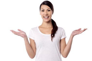 Kadın gösteren açık avuç içi