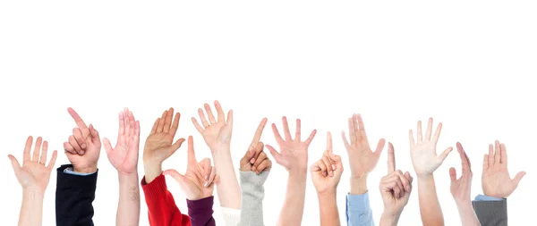 Hands raised up — Stock Photo, Image