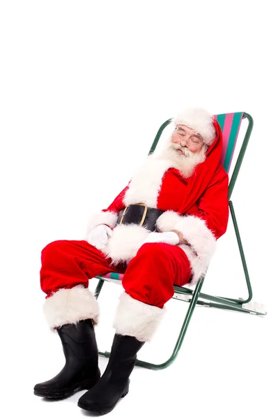Cansado Papai Noel relaxante — Fotografia de Stock