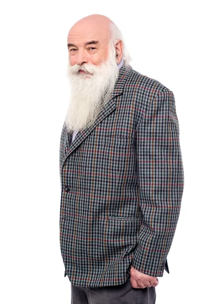 Senior man in een pak — Stockfoto