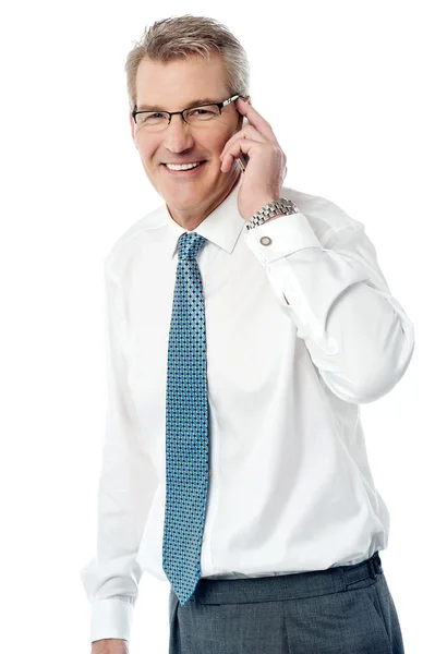 Businessman with cell phone — Stock Photo, Image