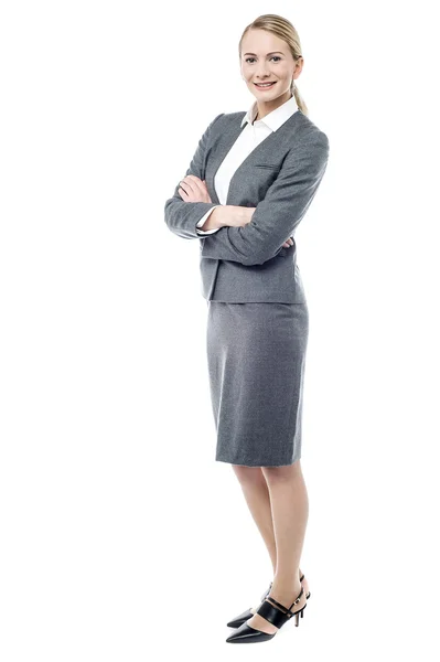 Businesswoman with folded arms — Stock Photo, Image