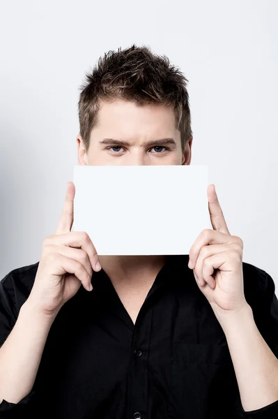 Man with placard — Stock Photo, Image