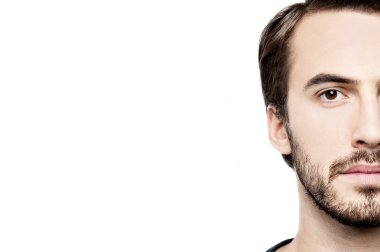 Adam yüz görüntü kırpılmış