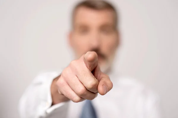 Male pointing his finger towards camera — Stock Photo, Image