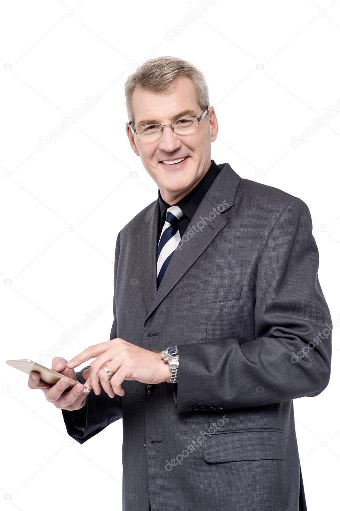 Entrepreneur holding a mobile phone