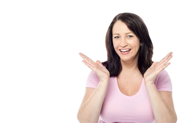 Astonished middle aged woman — Stock Photo, Image