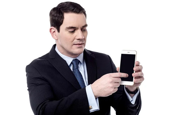 Homme d'affaires avec téléphone portable — Photo