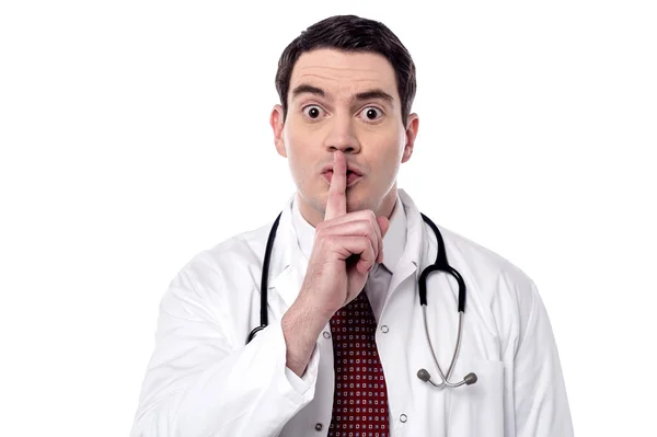 Doktor instruera för att hålla tystnad — Stockfoto
